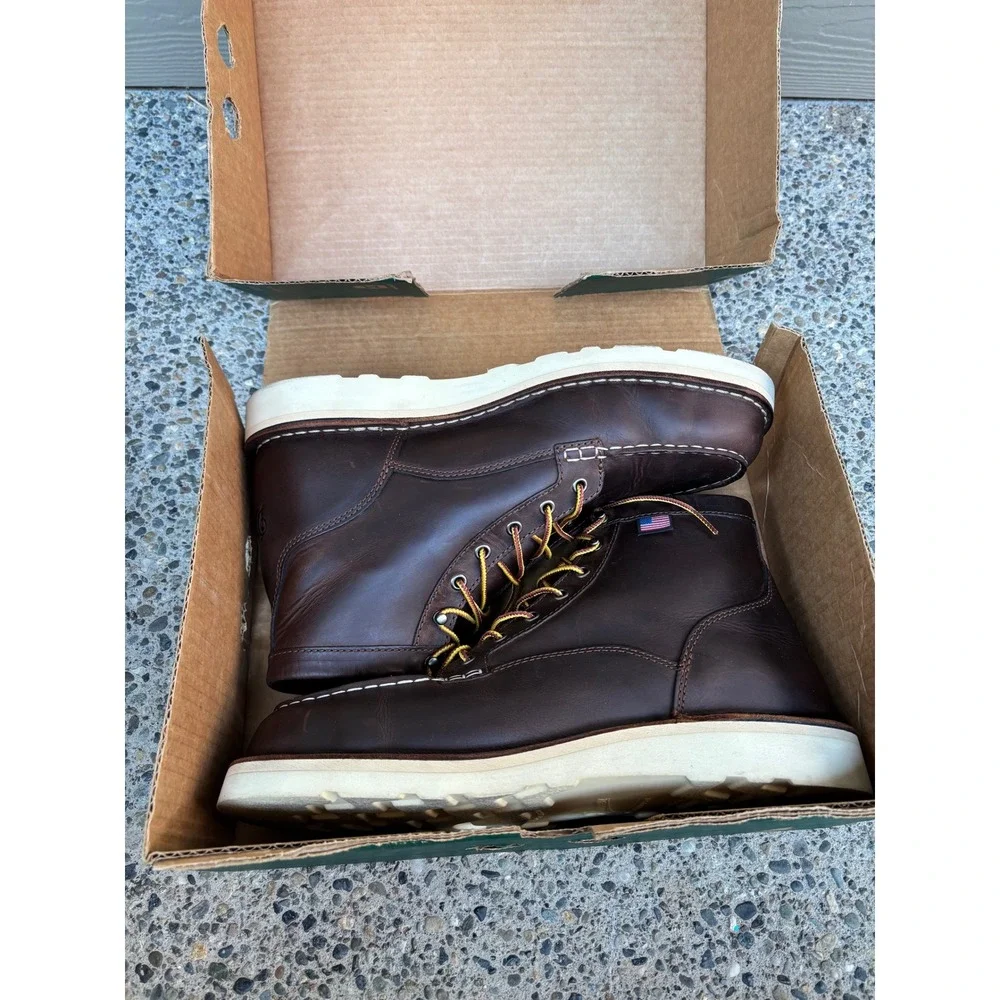 Danner Bull Run Moc Toe 6 Brown Steel Toe Work Boots 15564 Mens 12 EE Wide USA